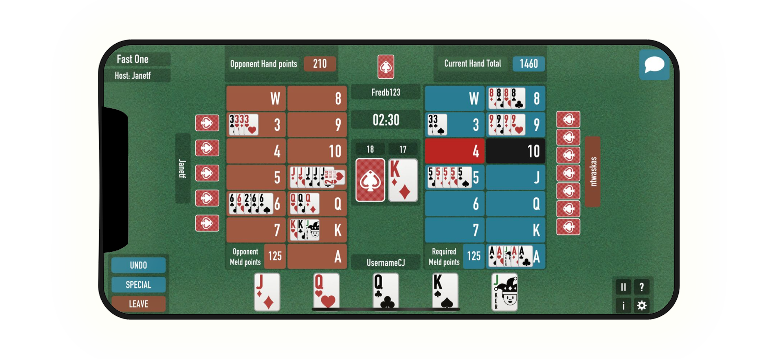 Play Canasta online. Internet Canasta